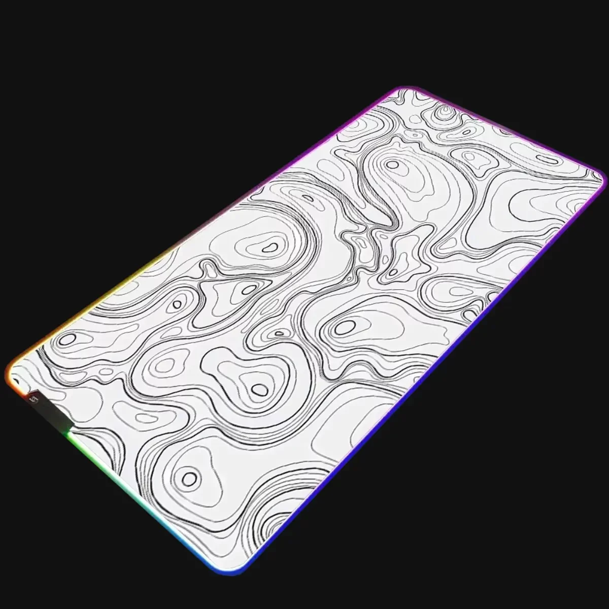 Tapis de souris design blanc avec LED RGB multicolore